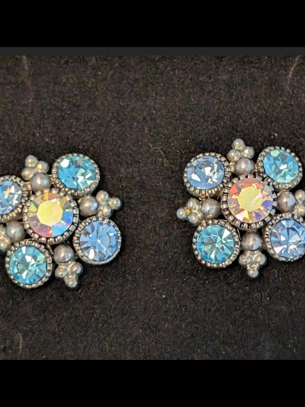 Vintage Lady Remington rhinestone cluster earrings